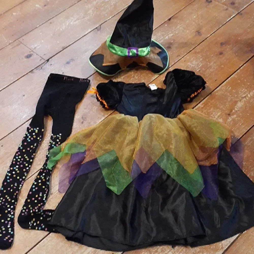 Candy Corn halloween witch/ fairy costume for size 10-12‎